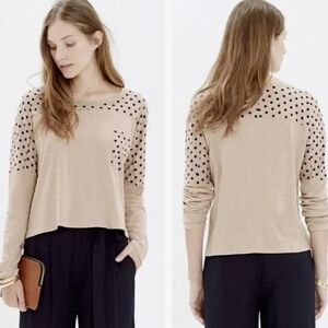 Madewell Polka Dot Cropped Shirt